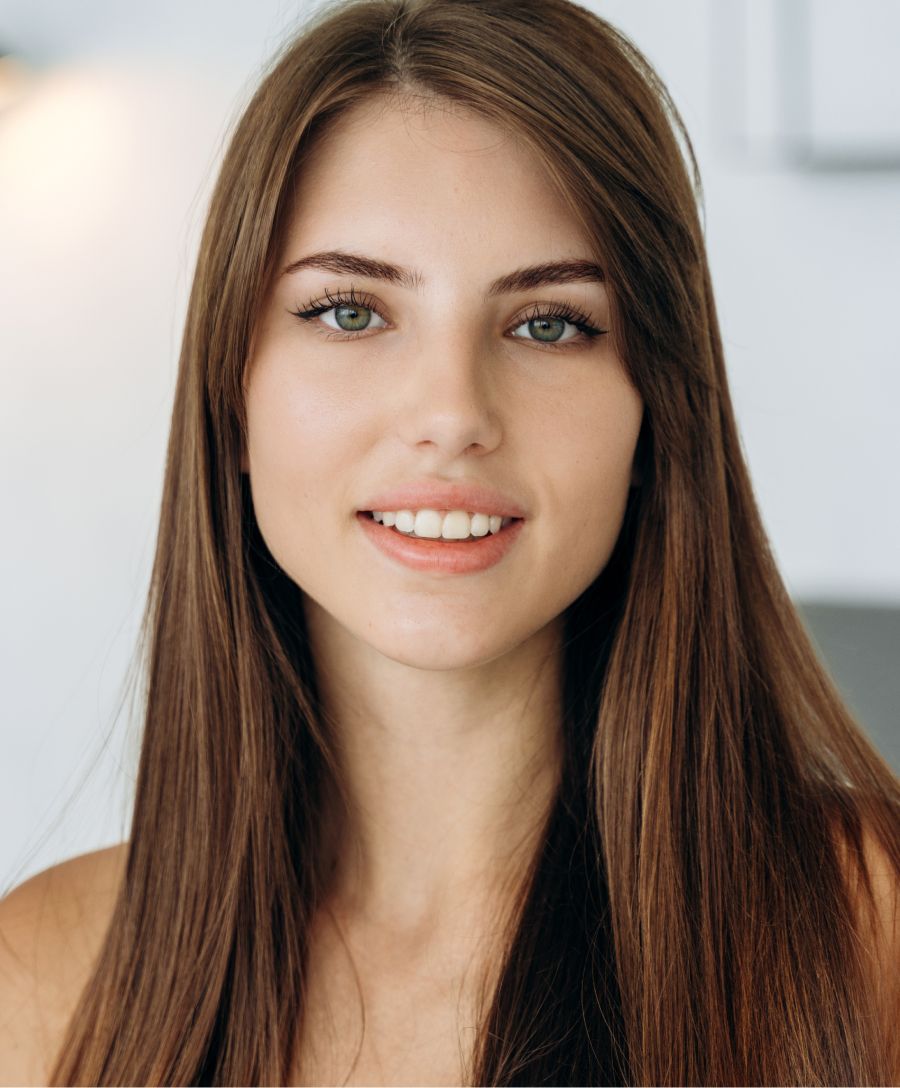 Branson facials model smiling